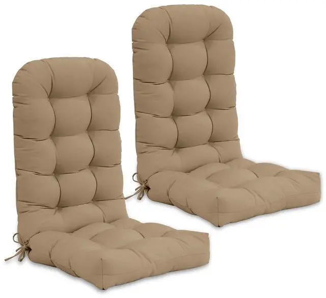 Main image of High Back Adirondack Chair Cushions, 5" Thick Non Slip Tufted Cushion for Outdoor Patio Rocking Chairs, 49x20x5 in, 2 Pack, Khaki