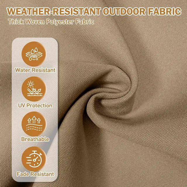 Alt view image 6 of 7 - High Back Adirondack Chair Cushions, 5" Thick Non Slip Tufted Cushion for Outdoor Patio Rocking Chairs, 49x20x5 in, 2 Pack, Khaki