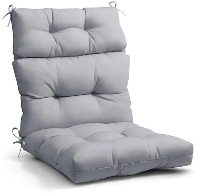 Main image of Tufted Outdoor/Indoor High Back Patio Chair Cushion, 1 Pack, 46'' x 22'', Light Gray
