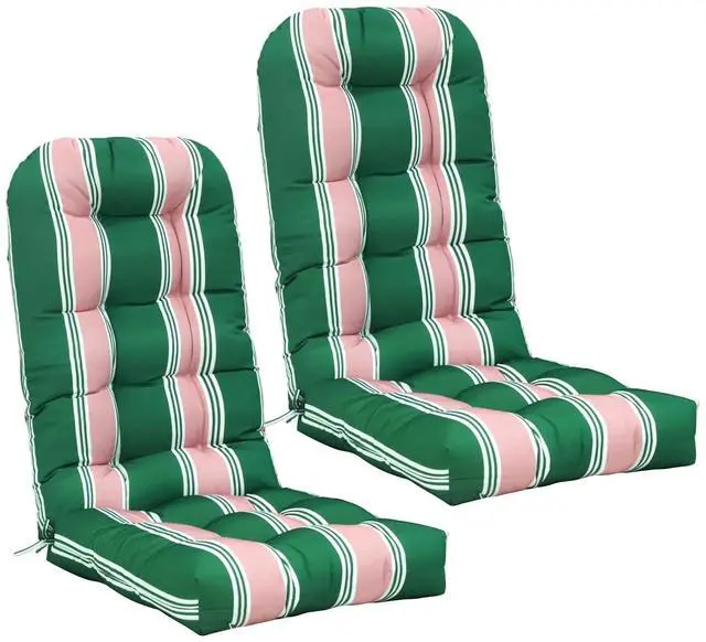 Main image of High Back Adirondack Chair Cushions, 5" Thick Non Slip Tufted Cushion for Outdoor Patio Rocking Chairs, 49x20x5 in, 2 Pack, Rosewood Stripe