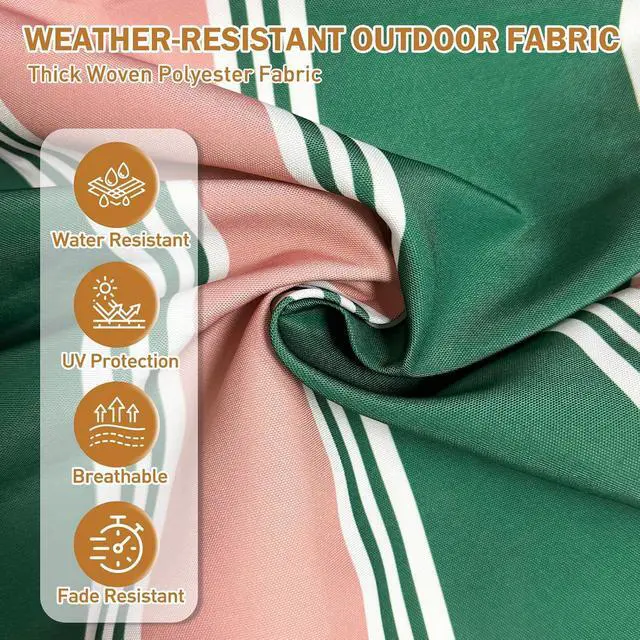 Alt view image 6 of 7 - High Back Adirondack Chair Cushions, 5" Thick Non Slip Tufted Cushion for Outdoor Patio Rocking Chairs, 49x20x5 in, 2 Pack, Rosewood Stripe