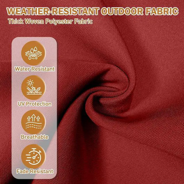 Alt view image 6 of 7 - High Back Adirondack Chair Cushions, 5" Thick Non Slip Tufted Cushion for Outdoor Patio Rocking Chairs, 49x20x5 in, 2 Pack, Red