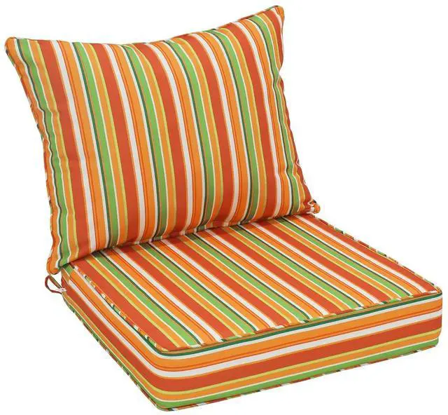 Main image of Outdoor Deep Seat Patio Seat Cushion Set, 24 x 24 x 5 inch, 2-Piece Back Chair Cushion, 1 Pack, Rainbow