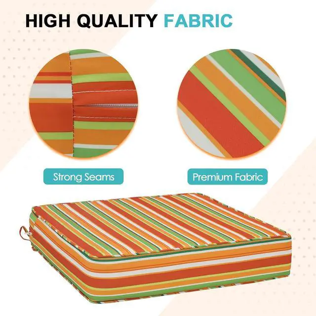 Alt view image 2 of 7 - Outdoor Deep Seat Patio Seat Cushion Set, 24 x 24 x 5 inch, 2-Piece Back Chair Cushion, 1 Pack, Rainbow