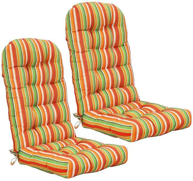 Main image of High Back Adirondack Chair Cushions, 5" Thick Non Slip Tufted Cushion for Outdoor Patio Rocking Chairs, 49x20x5 in, 2 Pack, Rainbow