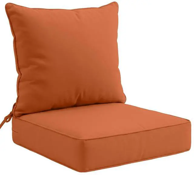Main image of Outdoor Deep Seat Patio Seat Cushion Set, 24 x 24 x 5 inch, 2-Piece Back Chair Cushion, 1 Pack, Burnt Orange