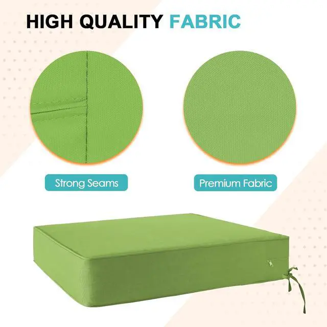 Alt view image 2 of 7 - Outdoor Deep Seat Patio Seat Cushion Set, 25 x 25 x 5 inch, 2-Piece Back Chair Cushion, 1 Pack, Green