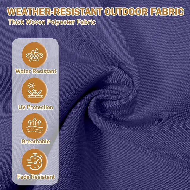 Alt view image 6 of 7 - High Back Adirondack Chair Cushions, 5" Thick Non Slip Tufted Cushion for Outdoor Patio Rocking Chairs, 49x20x5 in, 2 Pack, Navy Blue