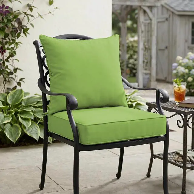 Alt view image 7 of 7 - Outdoor Deep Seat Patio Seat Cushion Set, 25 x 25 x 5 inch, 2-Piece Back Chair Cushion, 1 Pack, Green