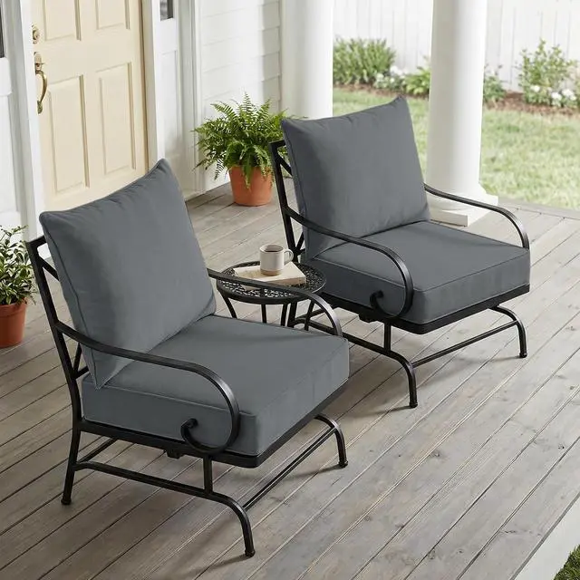 Alt view image 5 of 7 - Outdoor Deep Seat Patio Seat Cushion Set, 24 x 24 x 5 inch, 2-Piece Back Chair Cushion, 2 Pack, Gray