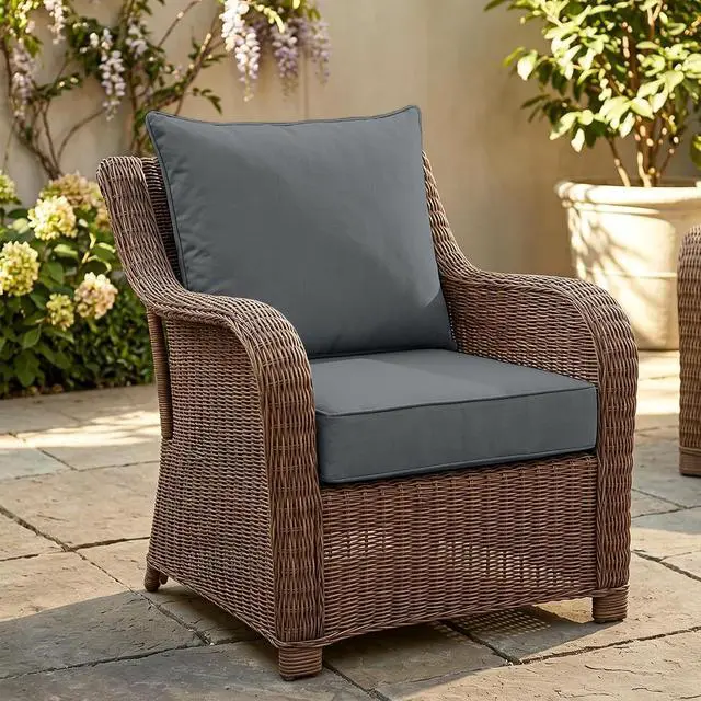 Alt view image 7 of 7 - Outdoor Deep Seat Patio Seat Cushion Set, 24 x 24 x 5 inch, 2-Piece Back Chair Cushion, 2 Pack, Gray