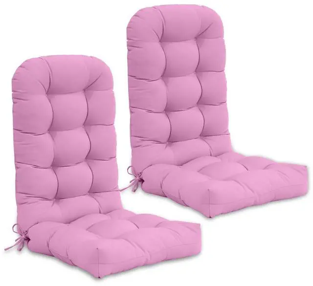 Main image of High Back Adirondack Chair Cushions, 5" Thick Non Slip Tufted Cushion for Outdoor Patio Rocking Chairs, 49x20x5 in, 2 Pack, Pink