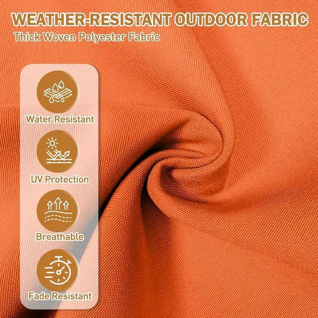 Alt view image 6 of 7 - High Back Adirondack Chair Cushions, 5" Thick Non Slip Tufted Cushion for Outdoor Patio Rocking Chairs, 49x20x5 in, 2 Pack, Orange