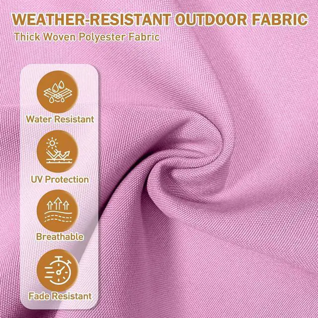 Alt view image 6 of 7 - High Back Adirondack Chair Cushions, 5" Thick Non Slip Tufted Cushion for Outdoor Patio Rocking Chairs, 49x20x5 in, 2 Pack, Pink