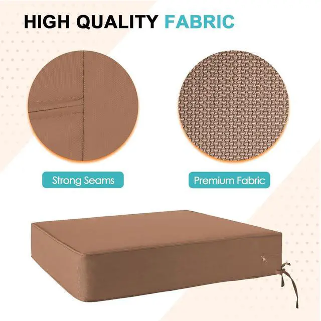 Alt view image 2 of 7 - Outdoor Deep Seat Patio Seat Cushion Set, 24 x 24 x 5 inch, 2-Piece Back Chair Cushion, 1 Pack, Mocha