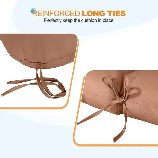 Alt view image 2 of 7 - Tufted Outdoor/Indoor Seat/Back Chair Cushions, 2 Pack, 42'' x 21'', Mocha