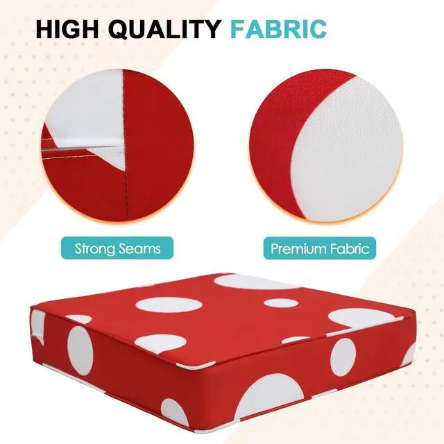 Alt view image 2 of 7 - Outdoor Deep Seat Patio Seat Cushion Set, 25 x 25 x 5 inch, 2-Piece Back Chair Cushion, 1 Pack, Red Mushroom