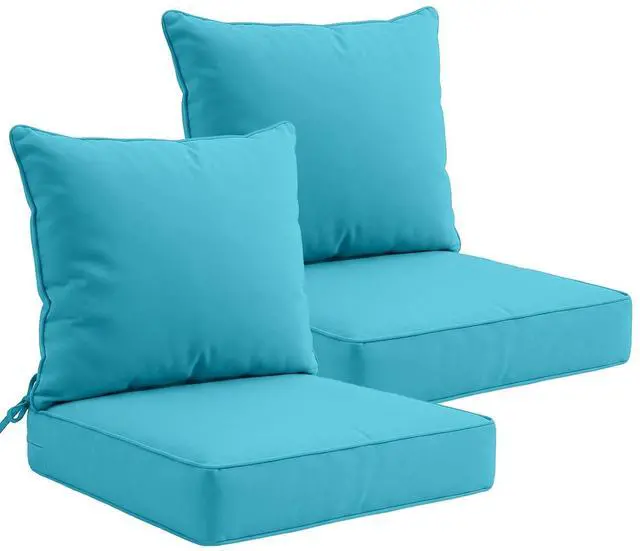 Main image of Outdoor Deep Seat Patio Seat Cushion Set, 24 x 24 x 5 inch, 2-Piece Back Chair Cushion, 2 Pack, Blue