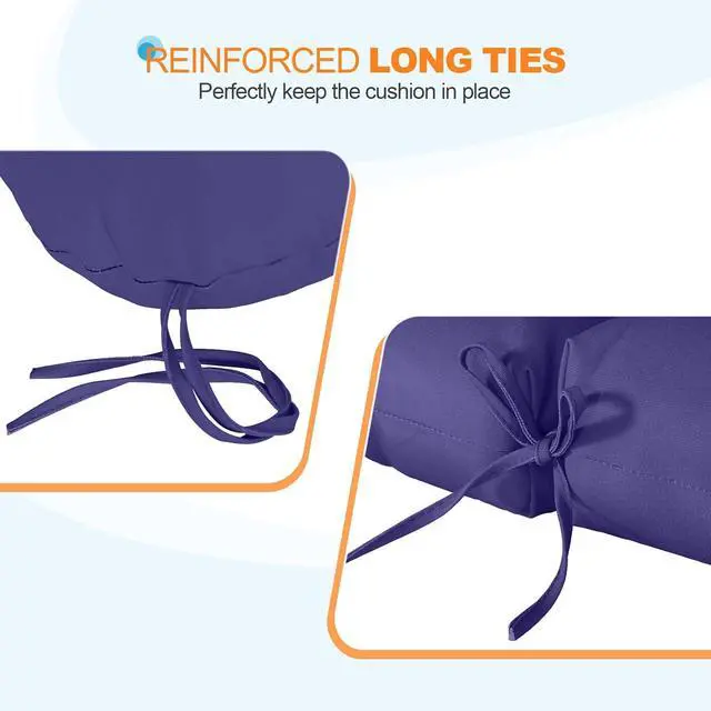 Alt view image 2 of 7 - Tufted Outdoor/Indoor Seat/Back Chair Cushions, 2 Pack, 42'' x 21'', Navy Blue