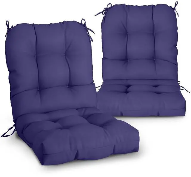 Main image of Tufted Outdoor/Indoor Seat/Back Chair Cushions, 2 Pack, 42'' x 21'', Navy Blue