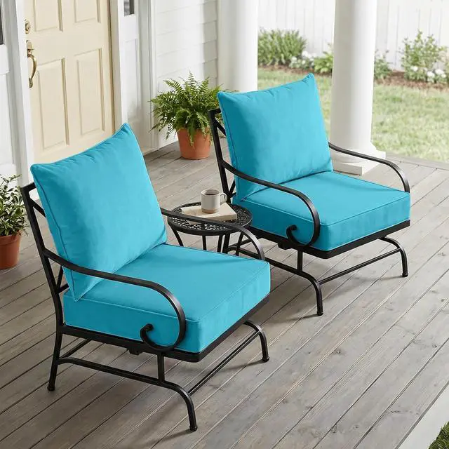 Alt view image 5 of 7 - Outdoor Deep Seat Patio Seat Cushion Set, 24 x 24 x 5 inch, 2-Piece Back Chair Cushion, 2 Pack, Blue