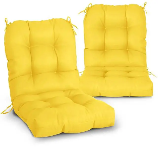 Main image of Tufted Outdoor/Indoor Seat/Back Chair Cushions, 2 Pack, 42'' x 21'', Yellow