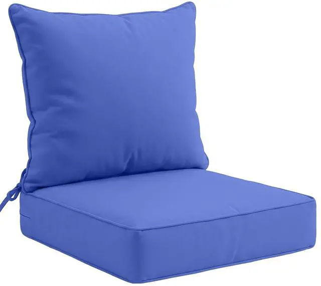 Main image of Outdoor Deep Seat Patio Seat Cushion Set, 25 x 25 x 5 inch, 2-Piece Back Chair Cushion, 1 Pack, Ocean Blue