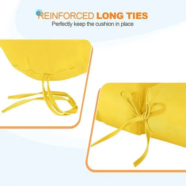 Alt view image 2 of 7 - Tufted Outdoor/Indoor Seat/Back Chair Cushions, 2 Pack, 42'' x 21'', Yellow
