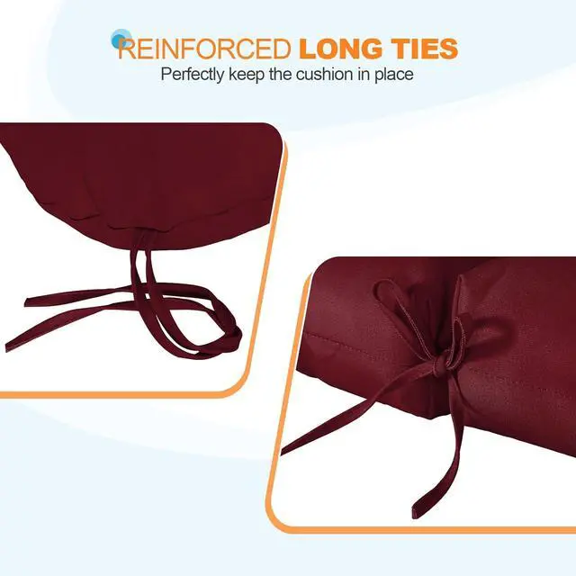 Alt view image 2 of 7 - Tufted Outdoor/Indoor Seat/Back Chair Cushions, 2 Pack, 42'' x 21'', Red Purple