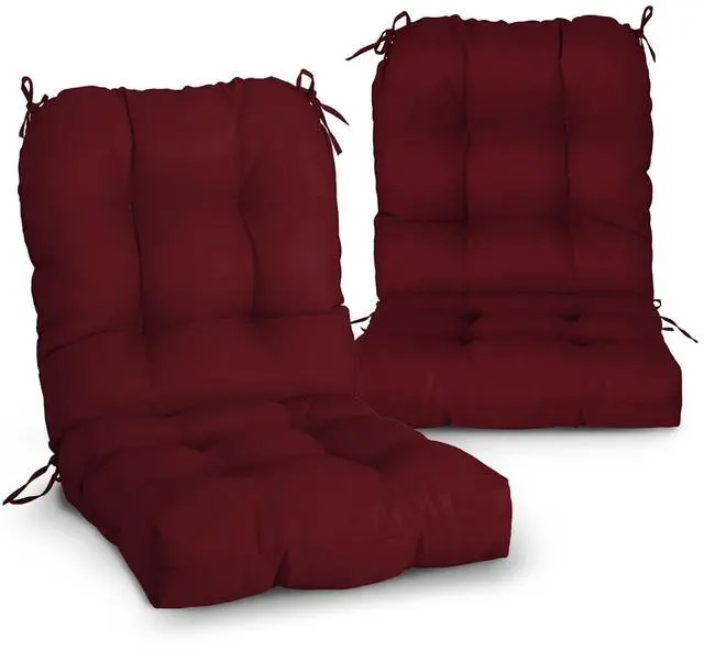 Main image of Tufted Outdoor/Indoor Seat/Back Chair Cushions, 2 Pack, 42'' x 21'', Red Purple