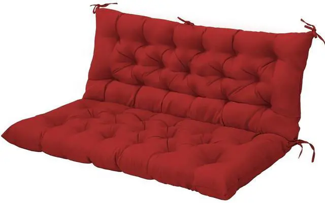 Main image of Outdoor Porch Swing Cushion, 2-3 Seater Patio Bench Seat Cushion for Outdoor Furniture, 59"x43" (Red)
