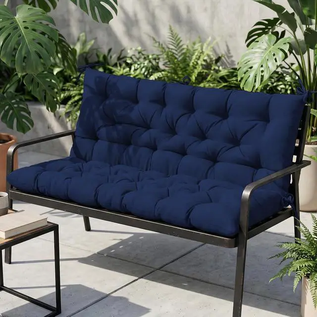 Alt view image 7 of 7 - Outdoor Porch Swing Cushion, 2-3 Seater Patio Bench Seat Cushion for Outdoor Furniture, 59"x43" (Dark Blue)