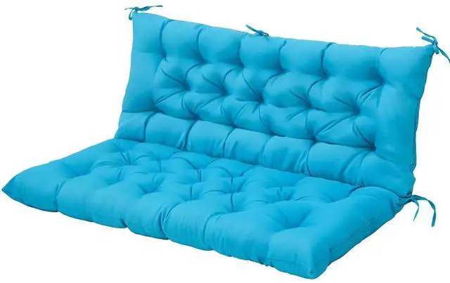 Main image of Outdoor Porch Swing Cushion, 2-3 Seater Patio Bench Seat Cushion for Outdoor Furniture, 59"x43" (Blue)