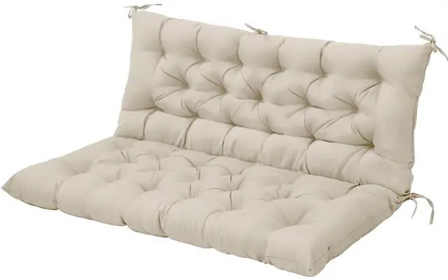 Main image of Outdoor Porch Swing Cushion, 2-3 Seater Patio Bench Seat Cushion for Outdoor Furniture, 59"x43" (Beige)