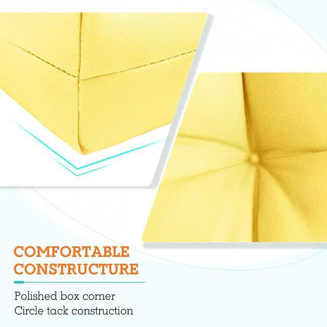 Alt view image 4 of 7 - Tufted Outdoor/Indoor High Back Patio Chair Cushions, 2 Pack, 46'' x 22'', Yellow