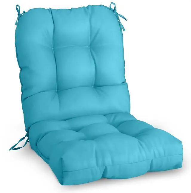 Main image of Tufted Outdoor/Indoor Seat/Back Chair Cushion, 1 Pack, 42'' x 21'', Blue