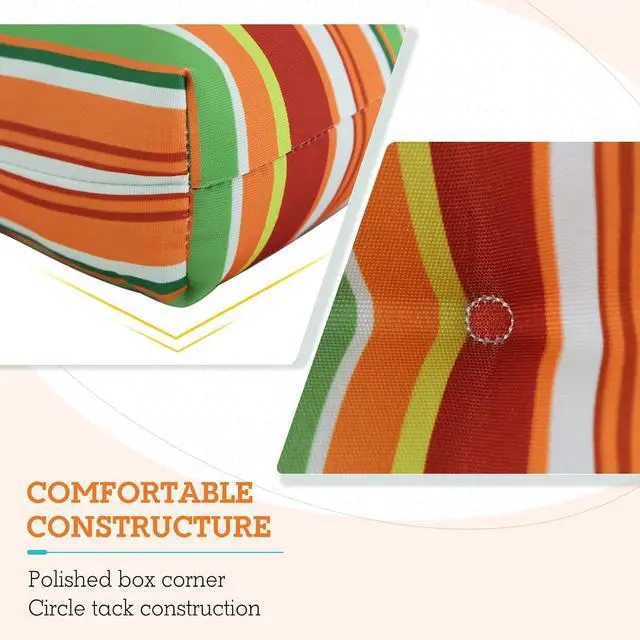 Alt view image 4 of 7 - Tufted Outdoor/Indoor High Back Patio Chair Cushions, 2 Pack, 46'' x 22'', Rainbow