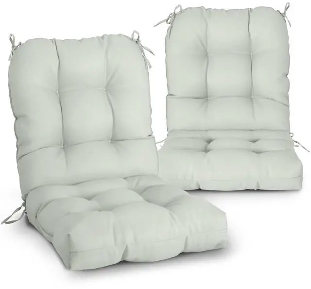 Main image of Tufted Outdoor/Indoor Seat/Back Chair Cushions, 2 Pack, 42'' x 21'', Sage Green