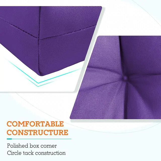 Alt view image 3 of 7 - Tufted Outdoor/Indoor High Back Patio Chair Cushions, 2 Pack, 46'' x 22'', Purple