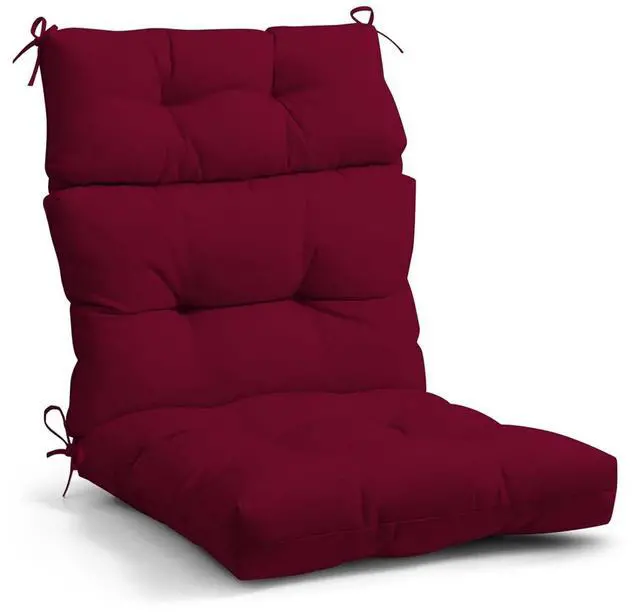 Main image of Tufted Outdoor/Indoor High Back Patio Chair Cushion, 1 Pack, 46'' x 22'', Red Purple