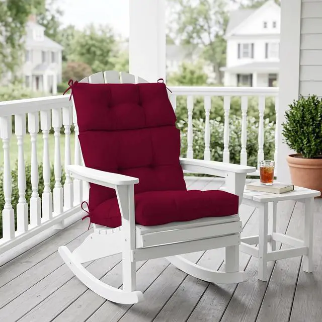 Alt view image 5 of 7 - Tufted Outdoor/Indoor High Back Patio Chair Cushion, 1 Pack, 46'' x 22'', Red Purple