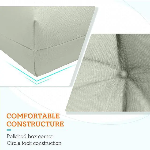 Alt view image 4 of 7 - Tufted Outdoor/Indoor High Back Patio Chair Cushions, 2 Pack, 46'' x 22'', Sage Green
