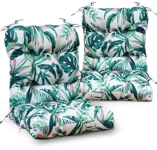 Main image of Tufted Outdoor/Indoor Seat/Back Chair Cushions, 2 Pack, 42'' x 21'', Tropic Green