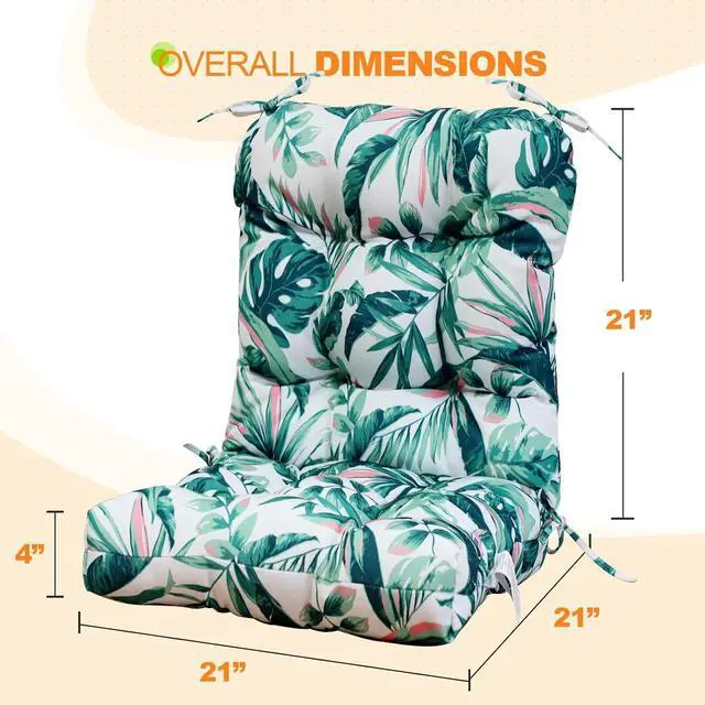 Alt view image 3 of 7 - Tufted Outdoor/Indoor Seat/Back Chair Cushions, 2 Pack, 42'' x 21'', Tropic Green