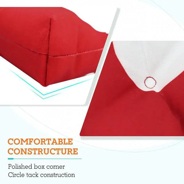 Alt view image 2 of 7 - Tufted Outdoor/Indoor High Back Patio Chair Cushions, 2 Pack, 46'' x 22'', Red Mushroom
