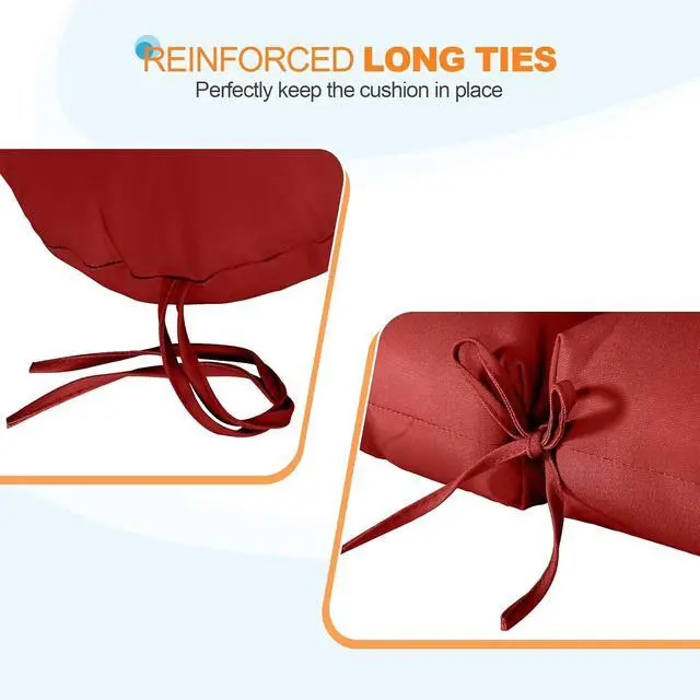 Alt view image 2 of 7 - Tufted Outdoor/Indoor Seat/Back Chair Cushions, 4 Pack, 42'' x 21'', Red