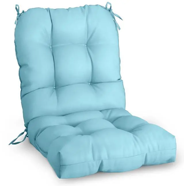 Main image of Tufted Outdoor/Indoor Seat/Back Chair Cushion, 1 Pack, 42'' x 21'', Aqua Blue