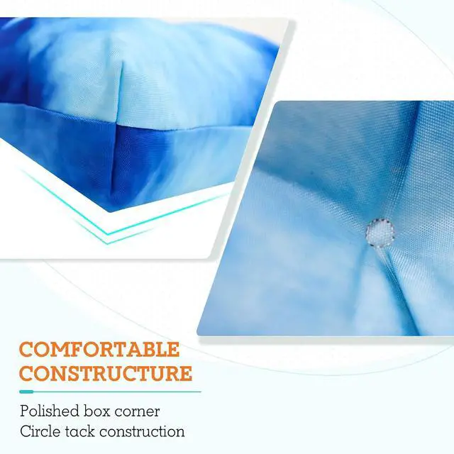 Alt view image 3 of 7 - Tufted Outdoor/Indoor High Back Patio Chair Cushions, 2 Pack, 46'' x 22'', Tie Dye Blue