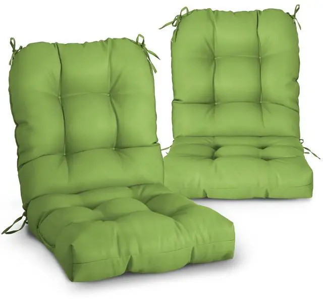 Main image of Tufted Outdoor/Indoor Seat/Back Chair Cushions, 2 Pack, 42'' x 21'', Green
