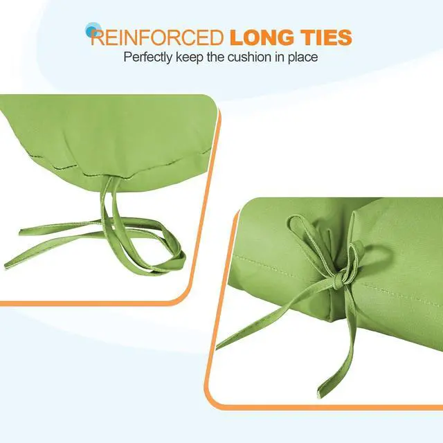 Alt view image 2 of 7 - Tufted Outdoor/Indoor Seat/Back Chair Cushions, 2 Pack, 42'' x 21'', Green